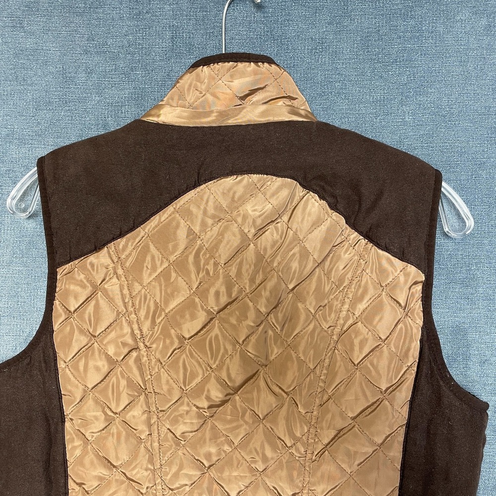 CI Sono Vest Womens Large Brown Quilted Front Zip Mock Neck Sleeveless Outdoor - Picture 8 of 11